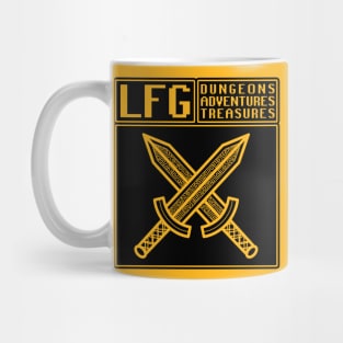 LFG Looking For Group Fighter Class Dual Swords Dungeon Tabletop RPG TTRPG Mug